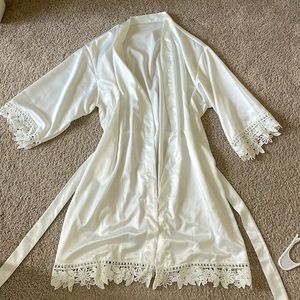 White satin robe